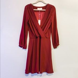 Maroon Long Sleeve Dress
